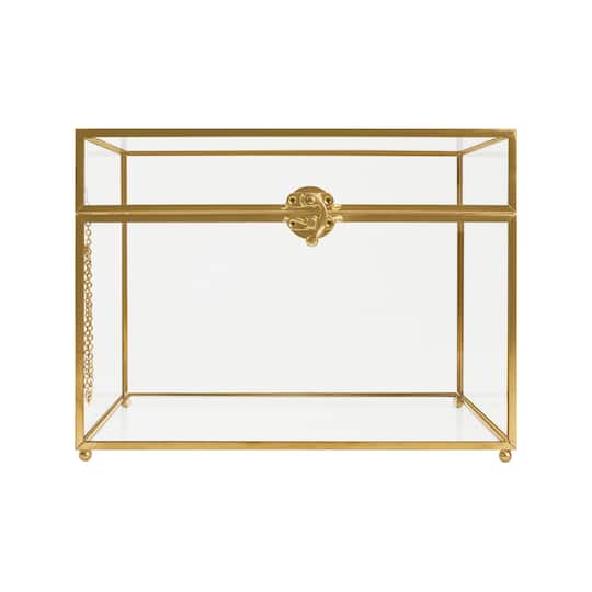 Gold Metal & Glass Card Box by Celebrate It™